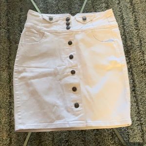 White jean skirt